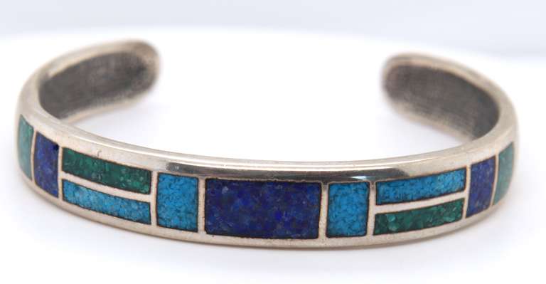 Vintage Sterling Silver Turquoise Cuff Bangle