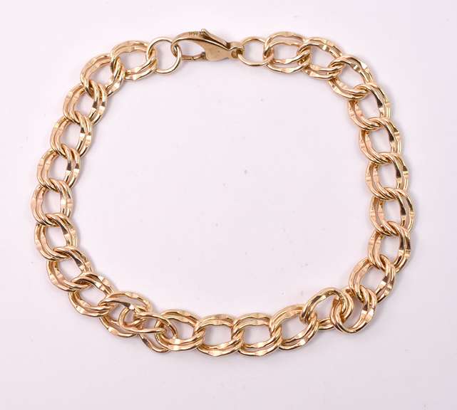 Gorgeous Double Link Bracelet in 14K Yellow Gold