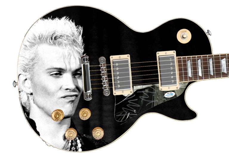 Billy Idol Autographed Signed Custom Graphics Photo Guitar ACOA
