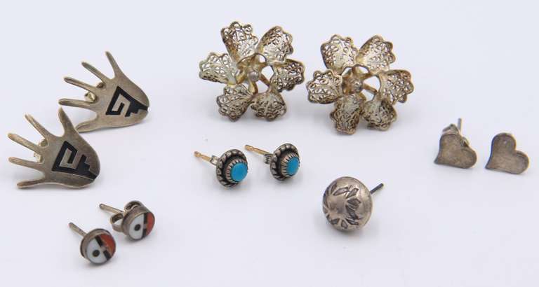 Vintage Lot of 5 Sterling Silver Earrings