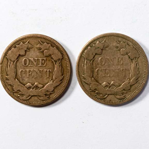 2 1857 Flying Eagle Cents