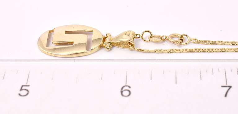 Gorgeous Greek Key Pendant Necklace in 14K Yellow Gold