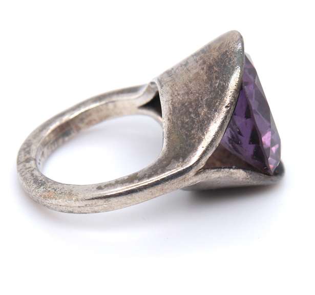 Vintage Sterling Silver Synthetic Alexandrite Ring