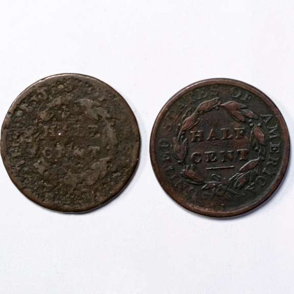2 1809 Half Cents
