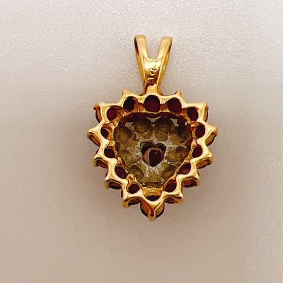 14kt Yellow Gold, Ruby, & Diamond Pendant