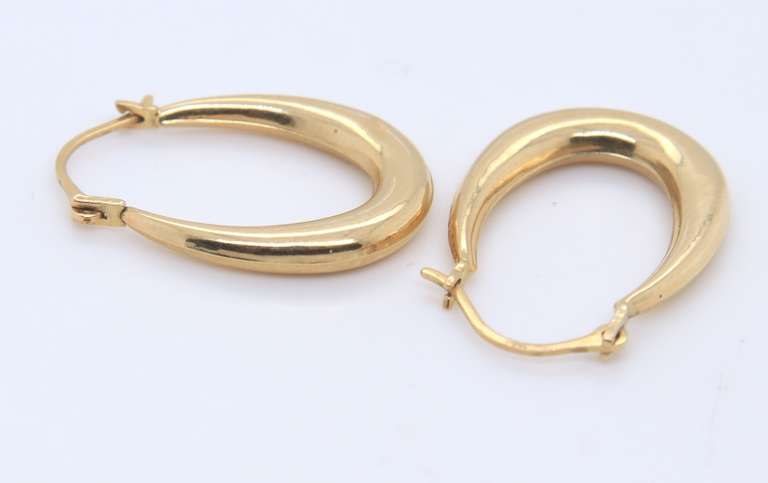 Simple Yellow Gold Earrings