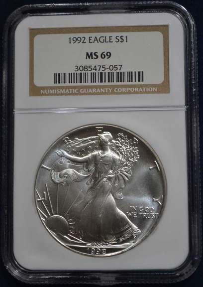 1992 American Silver Eagle NGC MS69