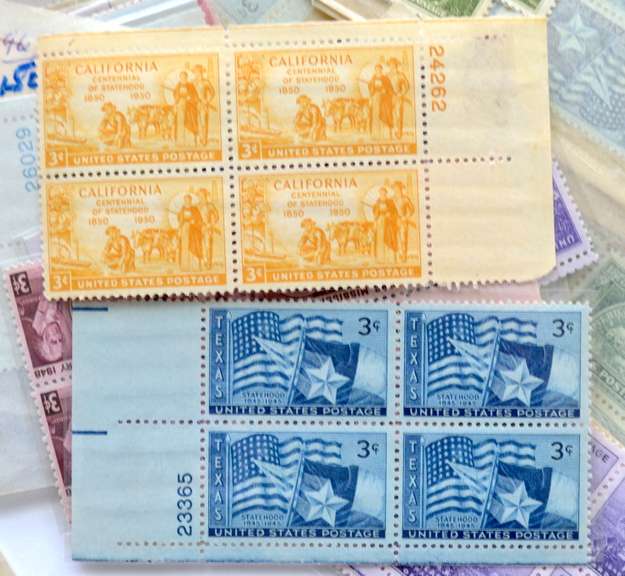 165 3 Cent Mint US Plate Blocks $19.80 Face Value