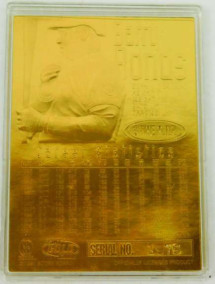 Barry Bonds 23K Gold Baseball Card w/COA