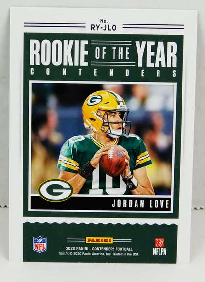 Jordan Love 2020 Panini Rookie of the Year Football Card