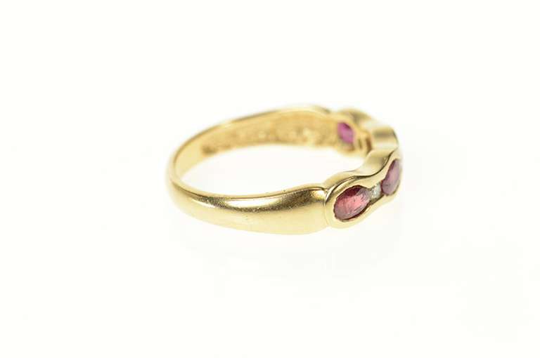 14K Yellow Gold 0.73 Ctw Natural Ruby Diamond Wedding Band Ring