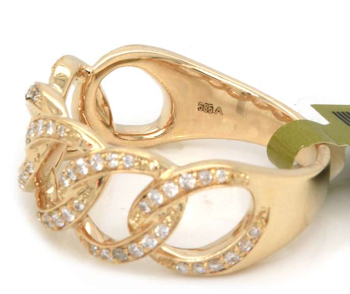 Graceful Yellow Gold Diamond open Link Band