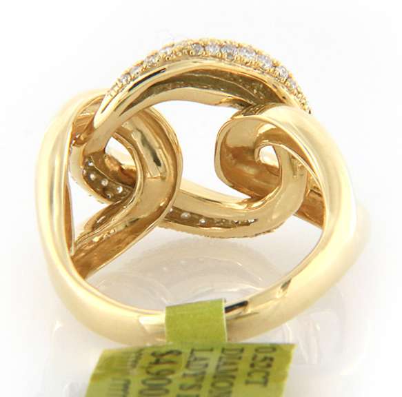Brand new Yellow Gold Pave Diamond open Link Style Ring
