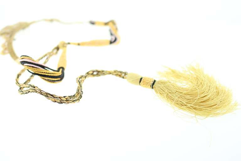Highly Detailed Vintage 21kt Gold Necklace With Pearls