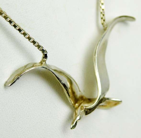 Vintage Sterling Silver Flying Eagle Necklace