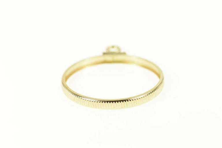 14K Yellow Gold 10 Peso Mexican Holder Grooved Bezel Charm/Pendant