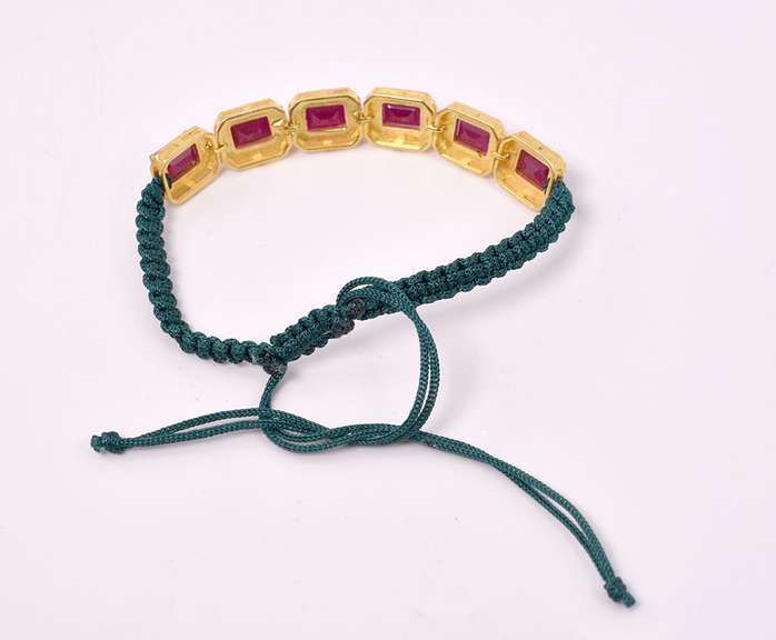 Gorgeous 19.50CTW Ruby Bracelet in Gold Plated Sterling Silver