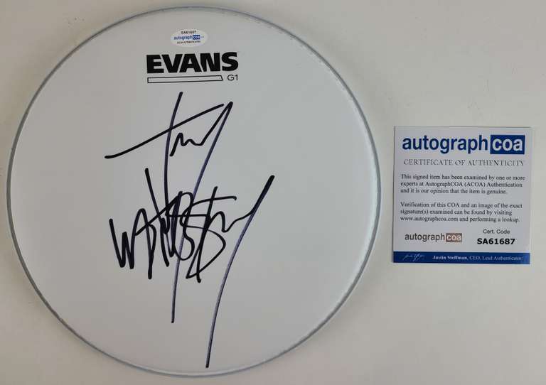 Slipknot Jay Weinberg Autographed Evans Drumhead ACOA