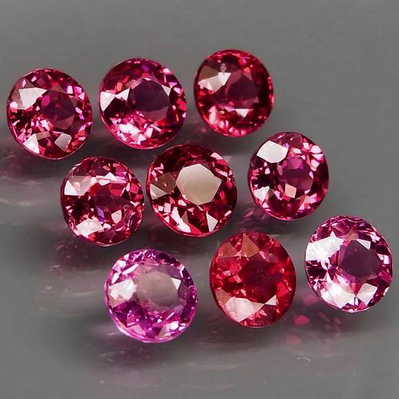 9.72ct premium cherry pink Rhodolite Garnet set