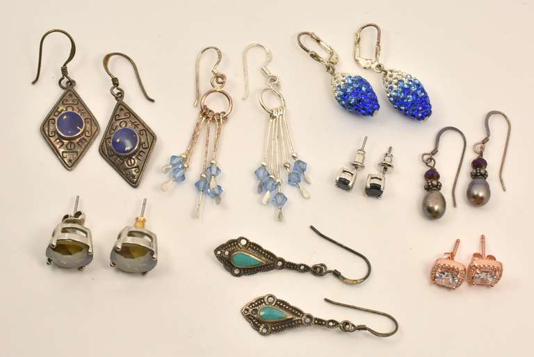 Playful Group of * Pairs of Sterling Earrings