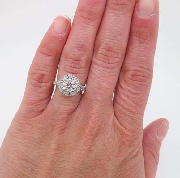 GIA Certified Double Halo Diamond Engagement Ring