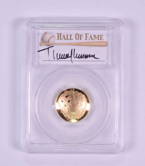 PR70DCAM 2014-W $5 Baseball HOF Commem. Gold Johnson Signed PCGS