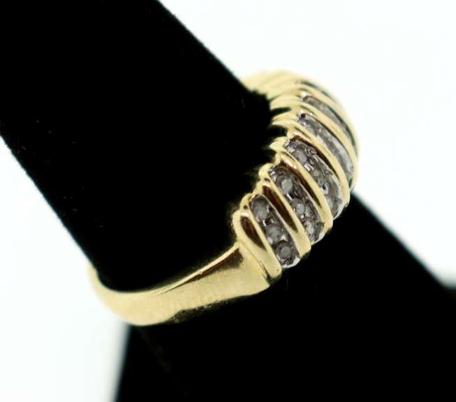 Soft 10k Gold Triple Set Diamond Ring