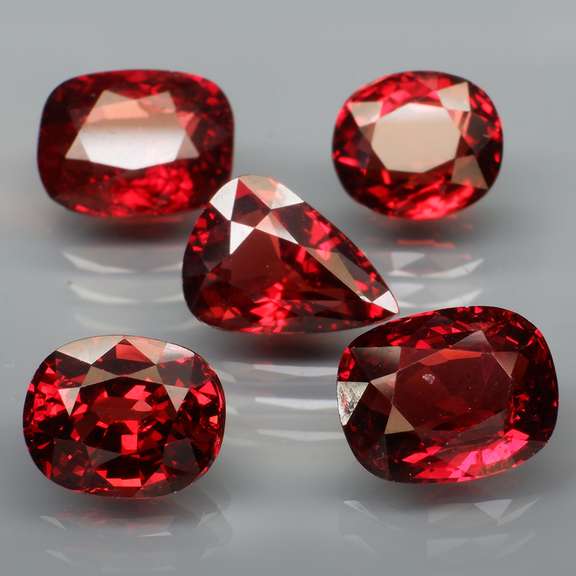 Mixed cut 11.69ct premium cherry red Pyrope garnet