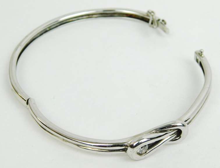Sterling .25 Carat Diamond Bangle Bracelet