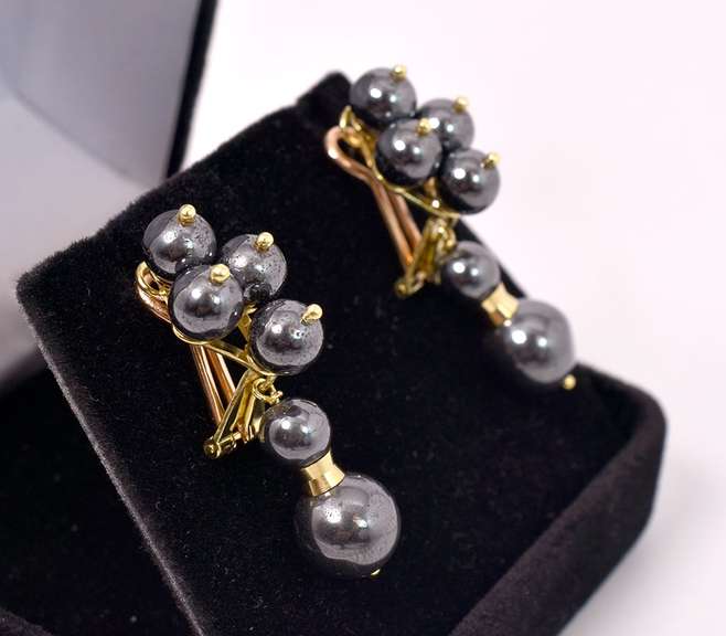Incredible Iron Ball Earrings in 18K Yellow Gold