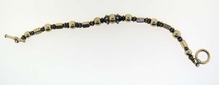 Vintage Sterling Silver Silver Beads Bracelet