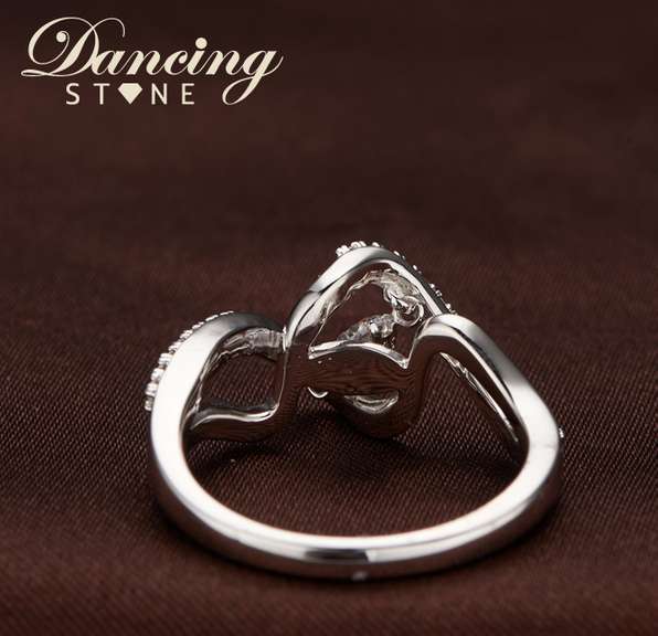 Dancing stone Wave Style Ring