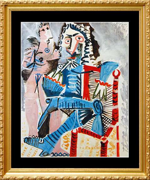 Pablo Picasso, Standing Nude with Seated Musketter