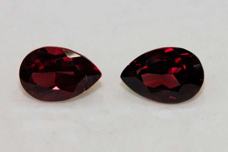 Graceful Natural Rhodolite Pair