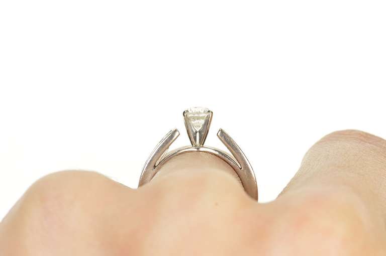 14K White Gold 1.27 Ctw Diamond Tiered Channel Engagement Ring