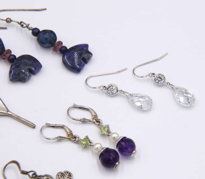 Group Lot of Vintage Sterling Silver Earrings