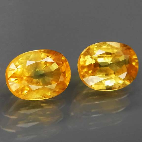 Glittering 2.28ct pair of golden Songean Sapphires