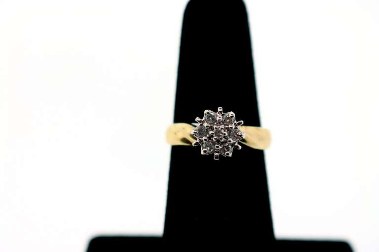 Floral Halo Diamond Ring with 10k Gold