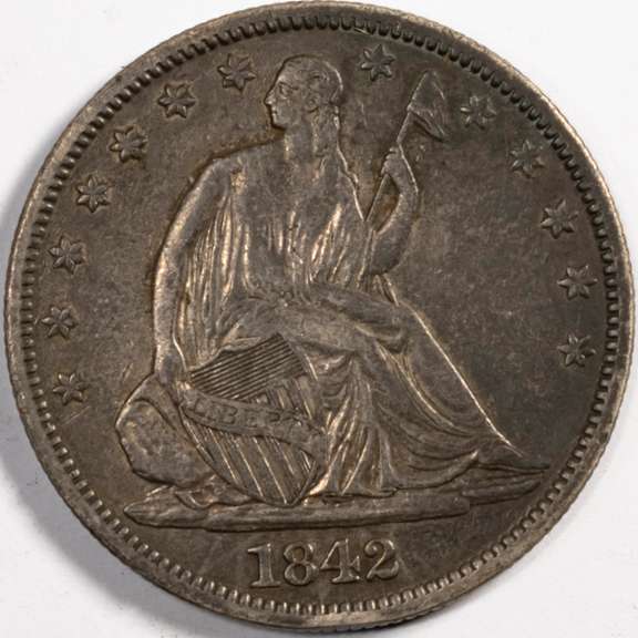 1842 Medium Date Seated Half