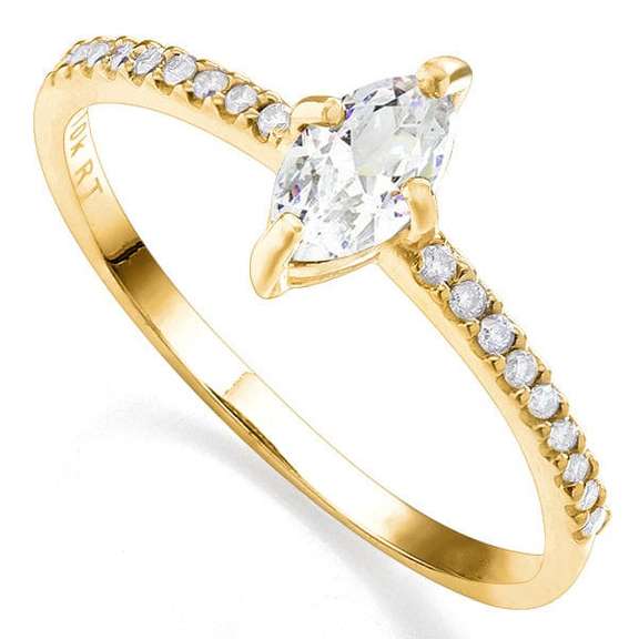 1/2 CT GENUINE DIAMOND (VS) SOLITAIRE 10KT YELLOW SOLID GOLD ENGAGEMENT RING