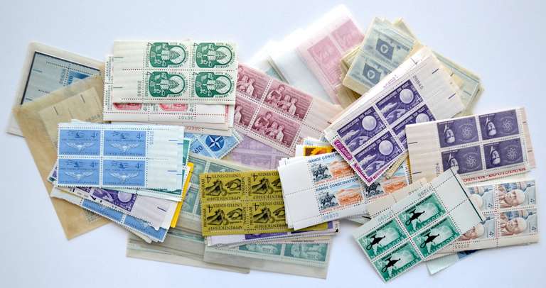 100 3 And 4 Cent Mint US Plate Blocks $25.71 Face Value