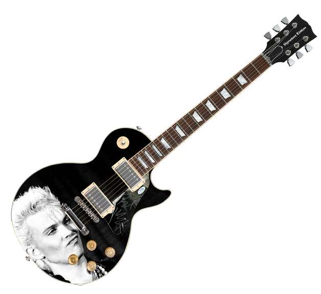 Billy Idol Autographed Signed Custom Graphics Photo Guitar ACOA