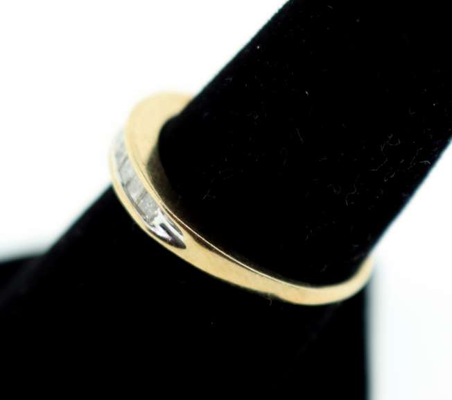 Elegant 10k Gold Channel Set Diamond Ring