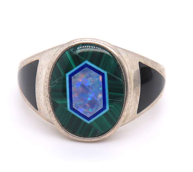 Lot of 2 Vintage Sterling Silver Turquoise Rings