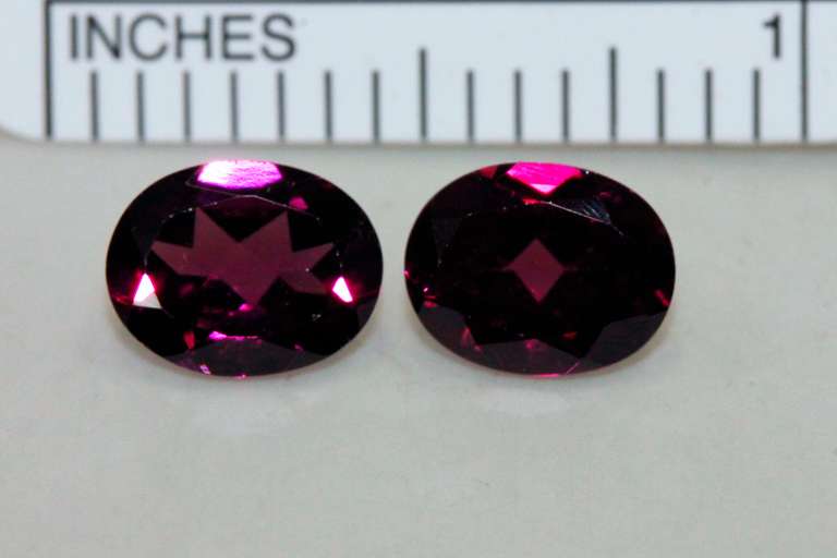 Intense Natural Rhodolite Pair