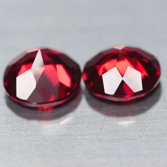 Ravishing 1.31ct rich cherry pink Rhodolite Garnet set