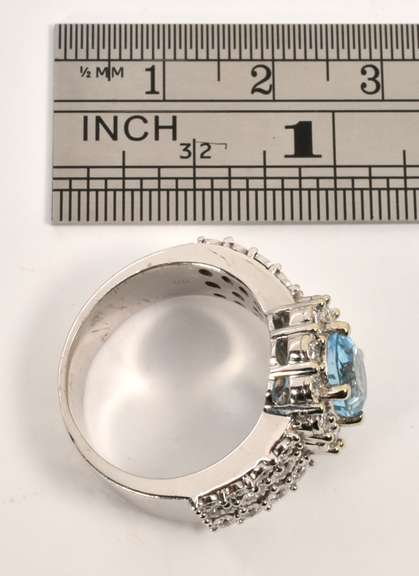Bold & Beautiful Blue Topaz & Diamond Ring