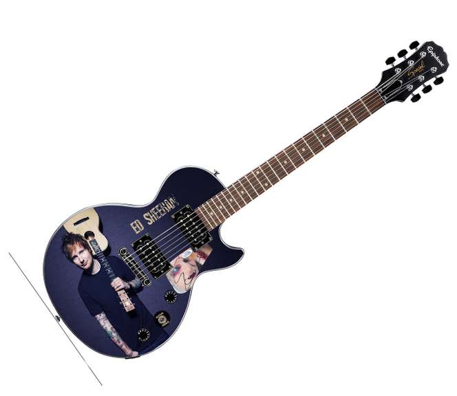 Ed Sheeran Bad Habits Autographed Gibson Epiphone Les Paul Graphics Guitar ACOA
