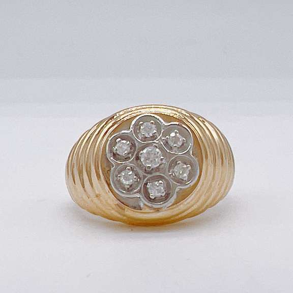 Men's 14kt Yellow Gold & Diamond Band Ring