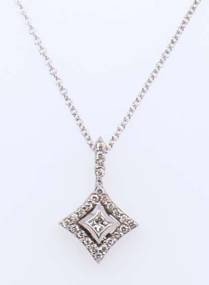 Stunning White Gold Diamond Pendant on Chain